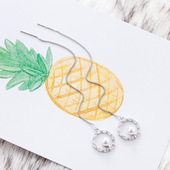 新款 流苏天然珍珠耳环 韩国海洋之圈耳线气质简约圆圈耳坠女时尚