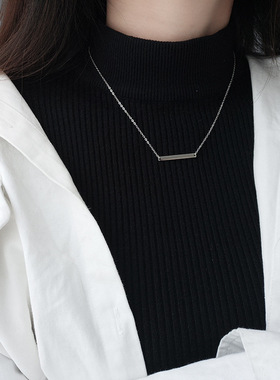 刻字定制英文字母s925纯银项链极