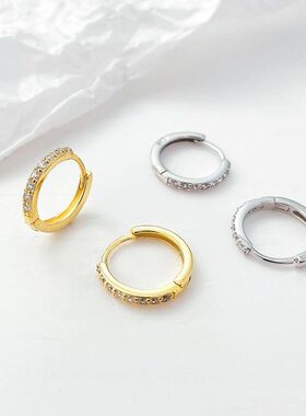 新品韩国风简约镶钻耳扣女时尚气质个性热卖冷淡风ins锆石耳饰品