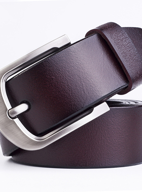 男士皮带针扣休闲真皮男腰带男纯牛皮中年青年复古简约爸爸裤腰带