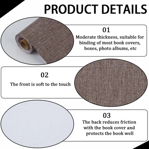 51 x 11.8 Inch Grey Book Cloth Bookbinding Book Fabric A4 t