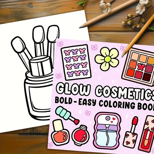 Glow Cosmetics Bold & Easy Coloring Book for Adult and Teen