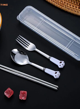 Cute Cartoon Cat Paw Tableware Set Food Grade Stainless Ste