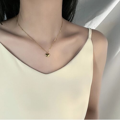 XIYANIKE 316L Stainless Steel Gold Color Love Heart Necklac