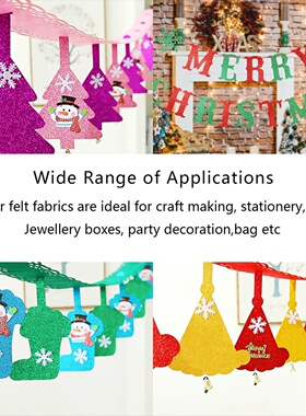 Glitter Craft Felt Fabric Sheets with 20 Colors Choice 20x3