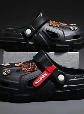 Men Clogs Non-slip Thick-soled Casual Shoes Outerwear Beach