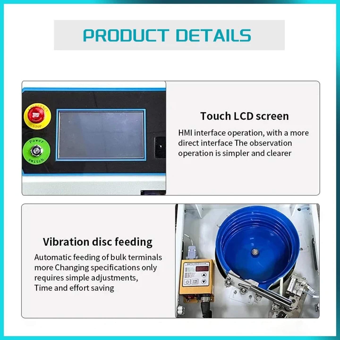 Automatic Tubular Terminal Crimping Machine 0.5-16 m㎡ Wire