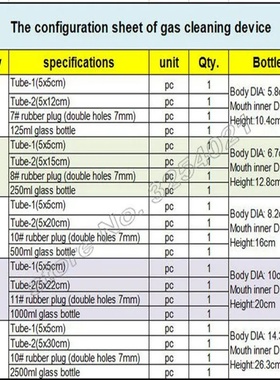 1Set 125ml To 2500ml  Transparent Air Collecting Bottle Gas