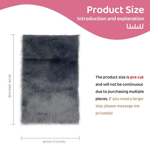 Fur Imitate Fabric 30x50cm Polyester Fiber Medium Thickness