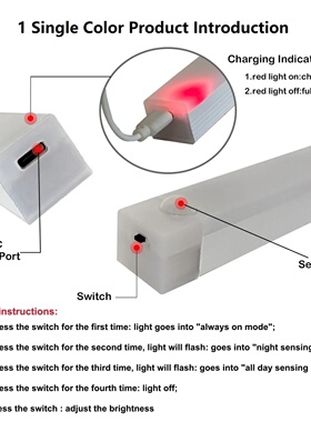 Motion Sensor Wireless LED Night Light USB Rechargeable Lon
