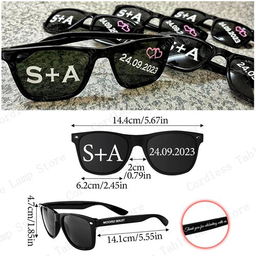 24-120Pcs Custom Wedding Sunglasses Personalised Groomsman