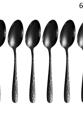 4/6/16/24pcs Black stainless steel cutlery knife, fork and