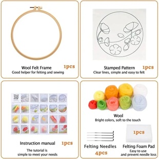 CHENISTORY Needle Felting Painting Kit For Beginner Witch H