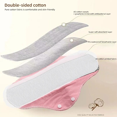 Adult Washable Cotton Pads Waterproof Leakage Sanitary Napk
