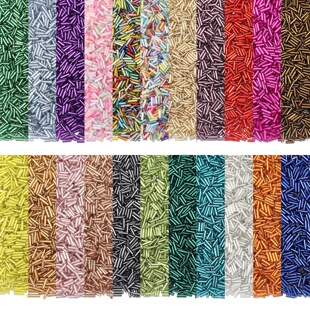 225pcs/lot Colorful Glass Seed Beads Loose Spaced Tube Shap