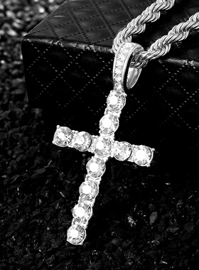 Quartz Watch Set Gift Box Cuban Necklace Bracelet Cross Cla