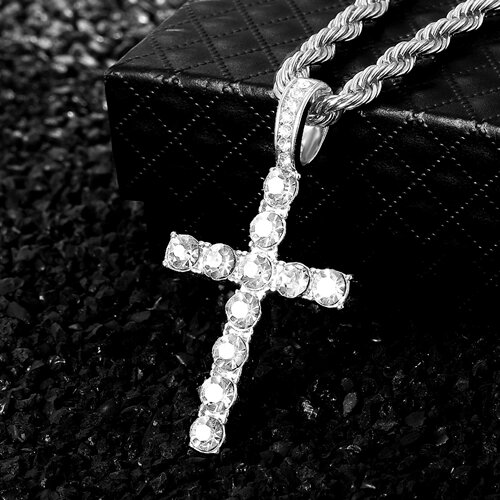 Quartz Watch Set Gift Box Cuban Necklace Bracelet Cross Cla