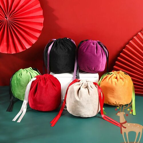 1pc Velvet Halloween Candy Bag DIY Christmas Candy Bags Tri
