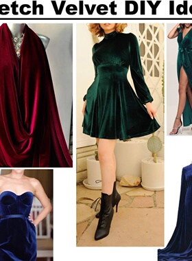 50*160CM 2 Side Elastic Velvet Fabric High Quality 144F Sho