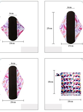 3 sizes Reusable menstrual pads for monthly sanitary pad to