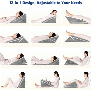 Wedge Pillow Set for Acid Reflux Gerd Snoring Back Knee Pai