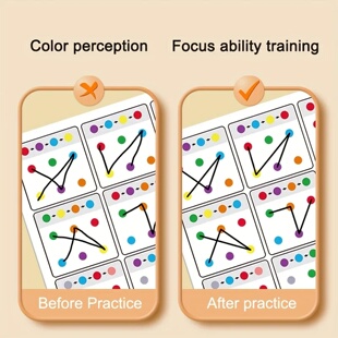 Visual tracking focus and attention training card,color and