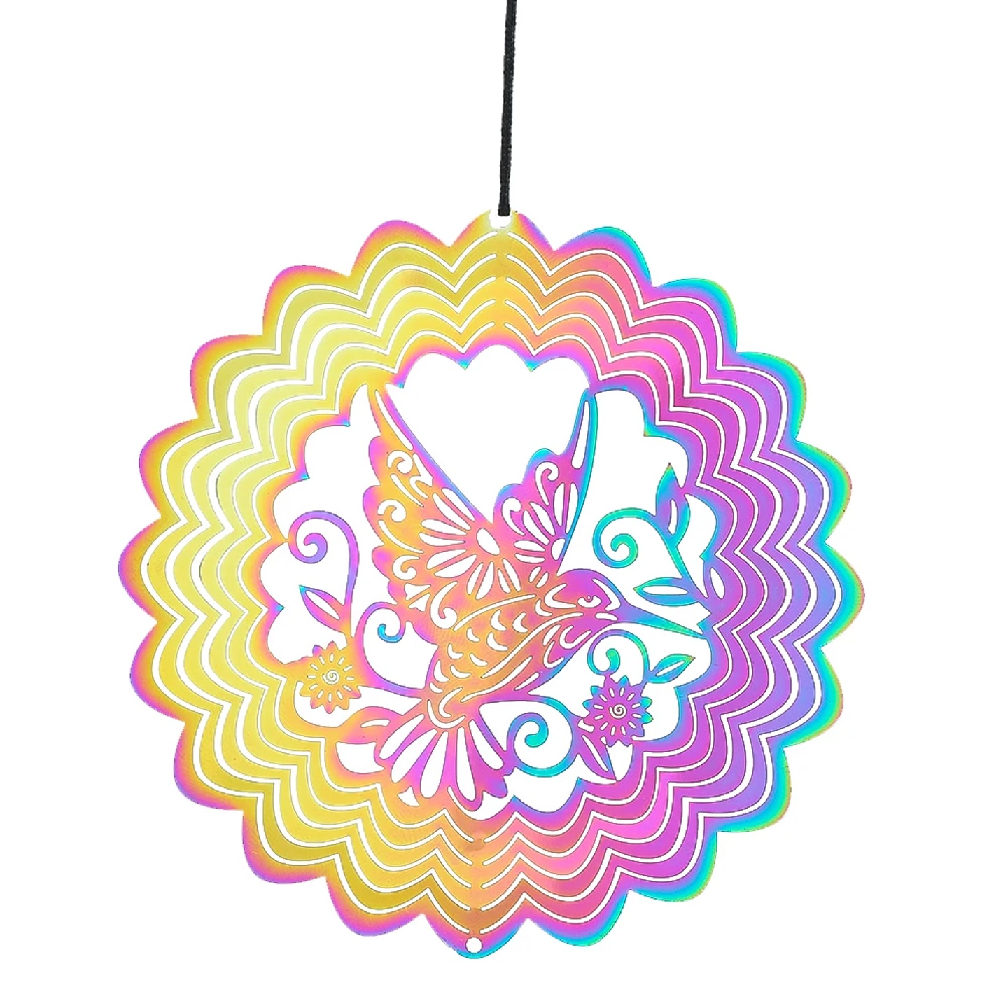 Gradient Color Hummingbird Wind Spinner Chimes Catcher Sunf