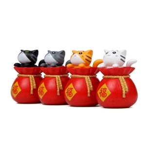 Blessing Bag Cat Ornament Miniature Figurines Kitten Statue