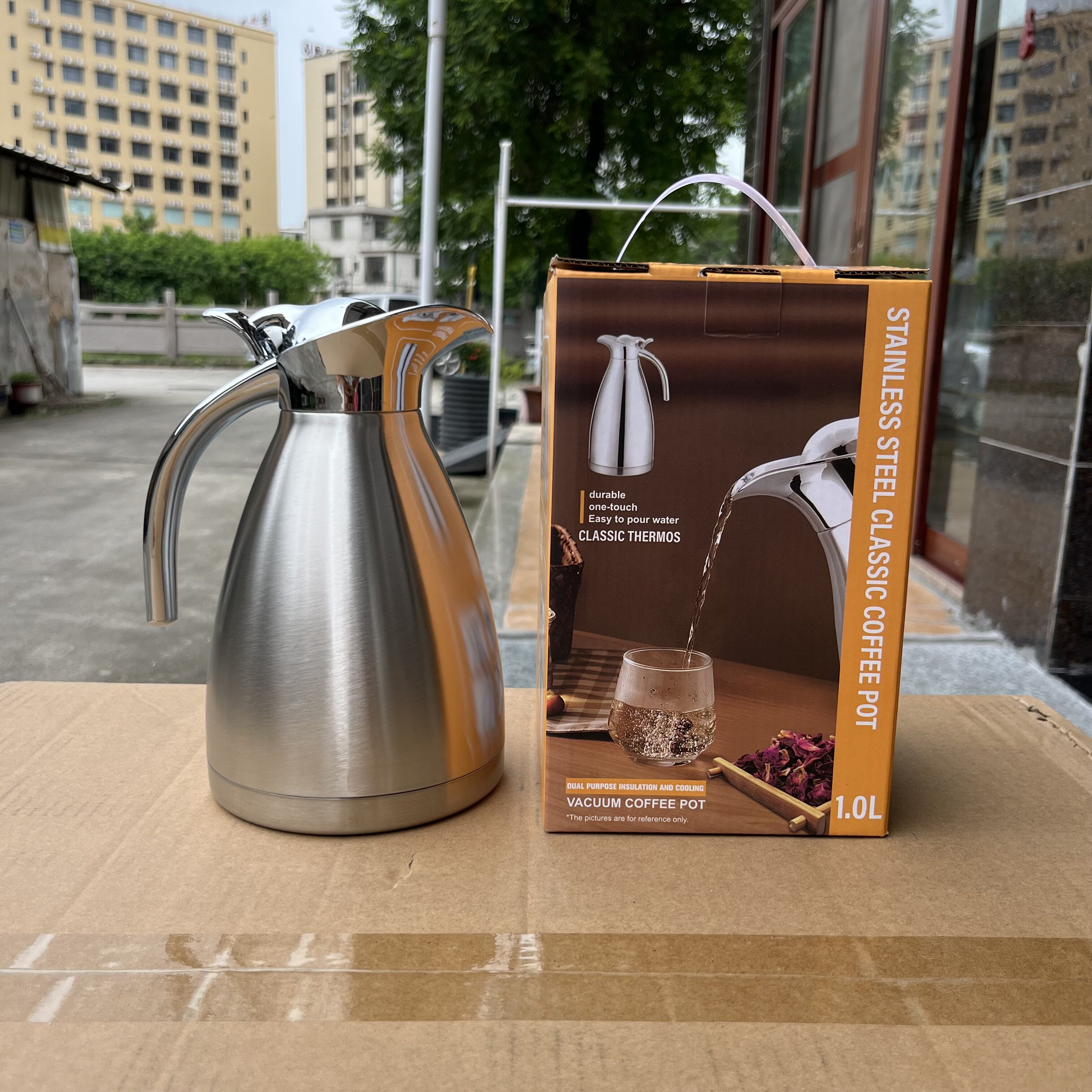 不锈钢真空保温壶1.0L家用热水壶