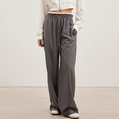 FLEURNAT设计师2026春夏新款 抽绳运动裤 蕾丝腰头休闲女裤 JAC 长裤