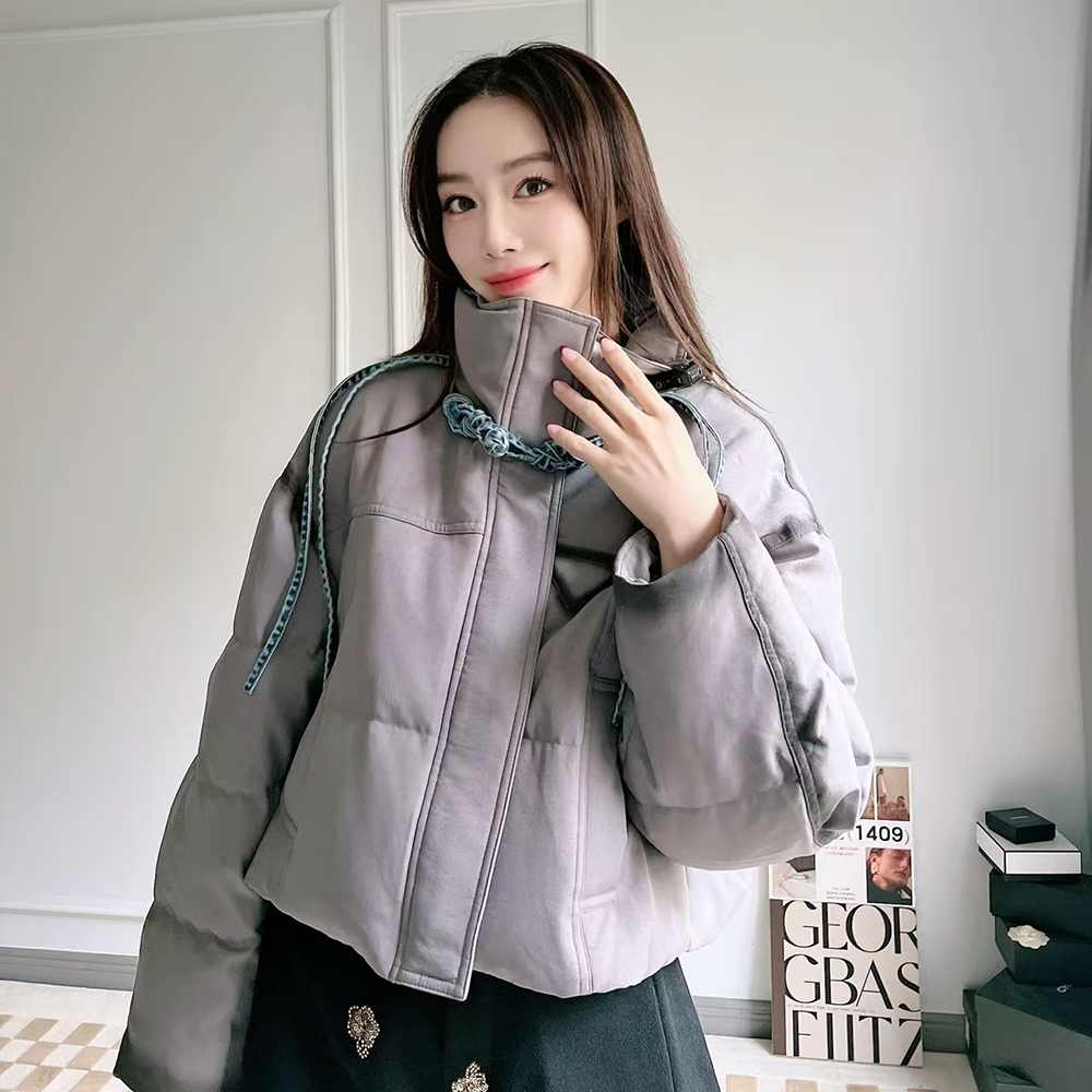 时尚防寒冬黑色中长收腰外套上衣