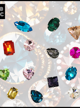 US8ACC洞洞鞋DIY鞋扣彩色宝石水钻小红书同款装饰适配crocs鞋花