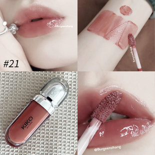 现货Kiko镜面水润3D唇釉唇彩21号棕调豆沙色保湿玻璃嘟嘟唇纯欲风
