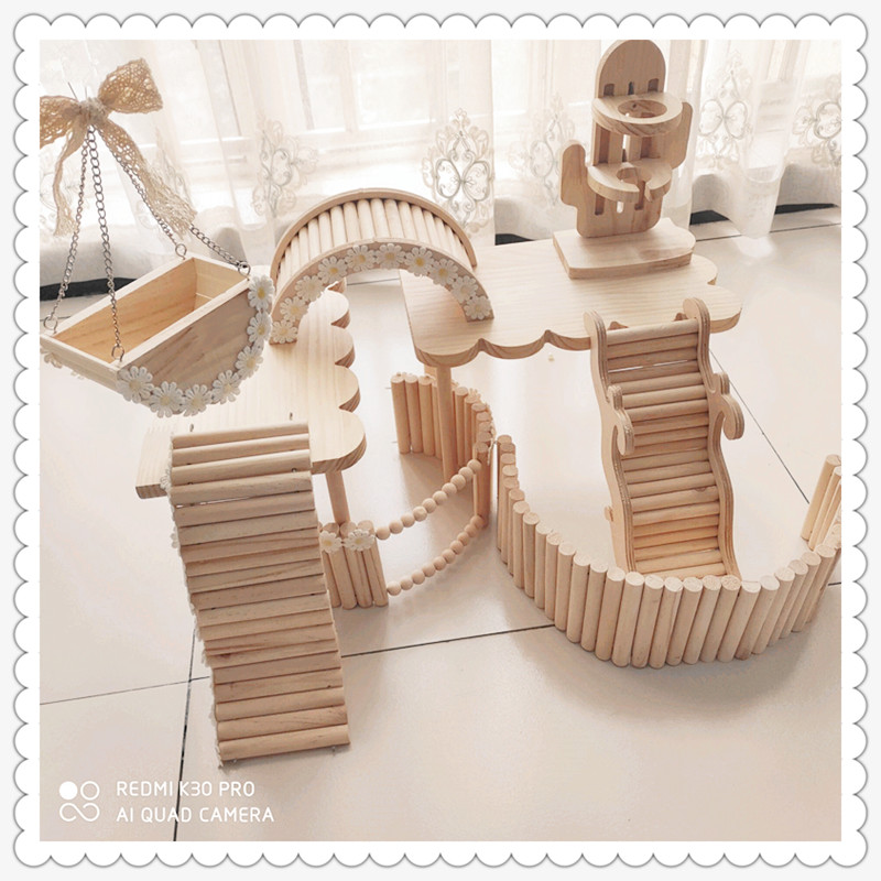 仓鼠金丝熊造景芦丁鸡梯子围栏