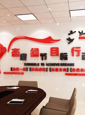 团队励志办公室墙面装饰创意个性艺术文字贴自粘3d立体亚克力墙贴