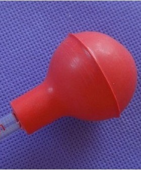 加厚红色橡胶吸球 移液管吸球 玻璃刻度 吸管吸球 5ml 10ml