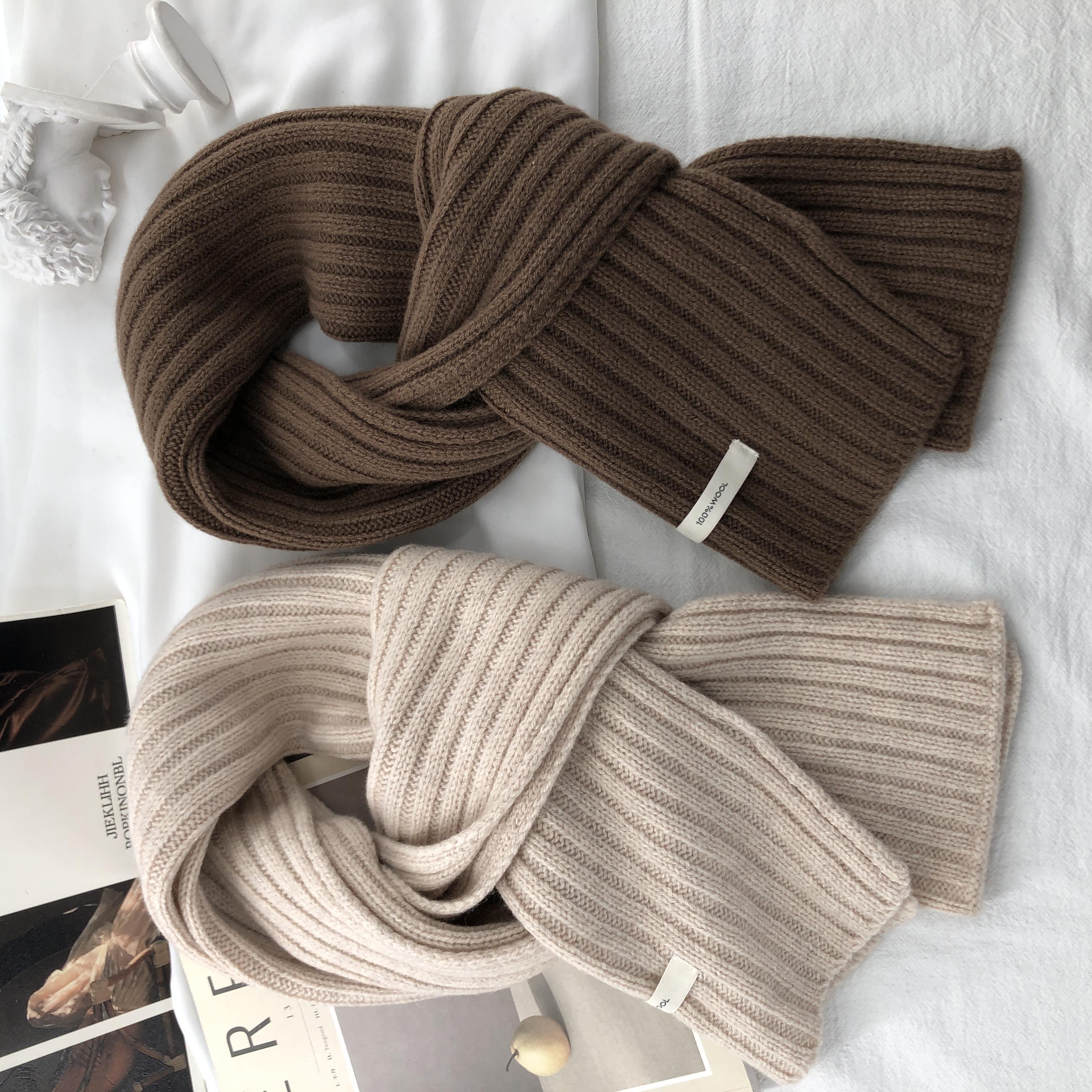 100%澳洲羊毛围巾女冬季保暖围脖