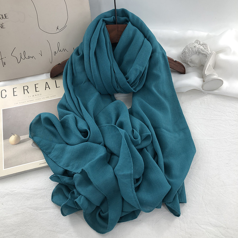 软糯湖蓝色棉麻围巾女春秋薄款西北海边旅游拍照防晒大披肩配裙子,服饰配件/皮带/帽子/围巾,围巾/丝巾/披肩,淘宝优惠券,粉丝福利购,淘宝优惠卷