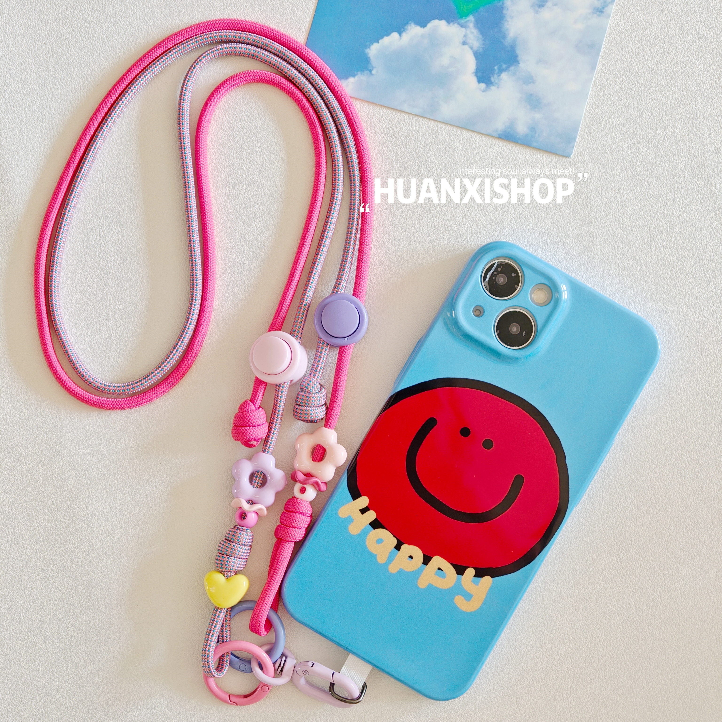 手机挂绳可调节长短斜跨挂脖两用