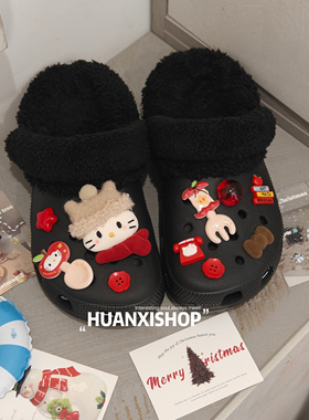 新年快乐丨冬季红色洞洞鞋鞋花可爱卡骆驰鞋扣鞋面装饰扣红色鞋扣