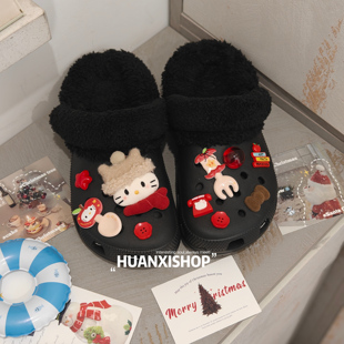 新年快乐丨冬季红色洞洞鞋鞋花可爱卡骆驰鞋扣鞋面装饰扣红色鞋扣