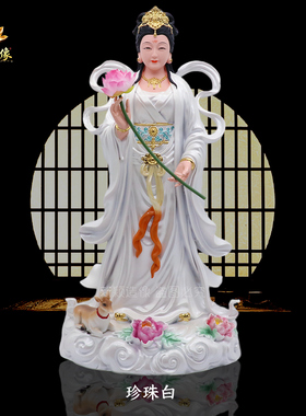 树脂何仙姑八仙佛堂供奉摆件