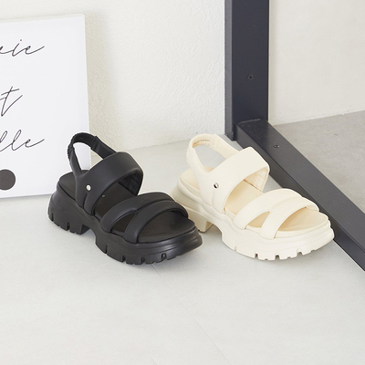 ORiental TRaffic日系夏季新款一字带松糕底舒适户外沙滩凉鞋女