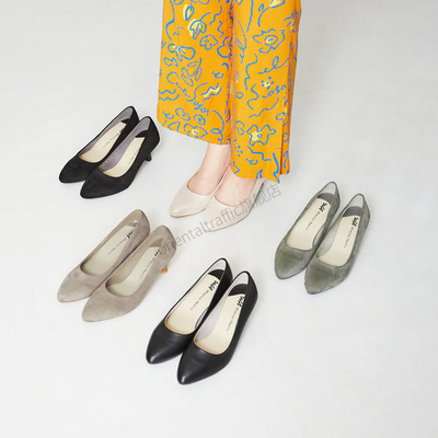 ORiental TRaffic2025年日系新款经典款尖头中跟浅口单鞋女细跟