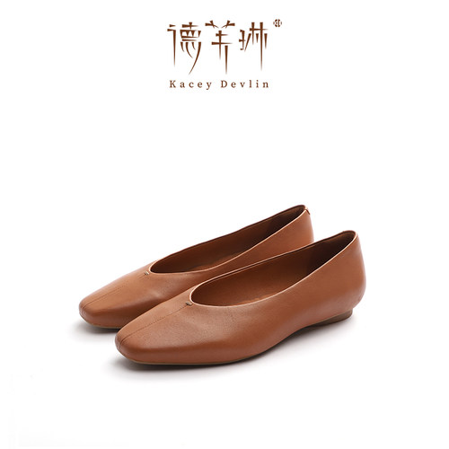【德芙琳】鹿皮低跟奶奶鞋