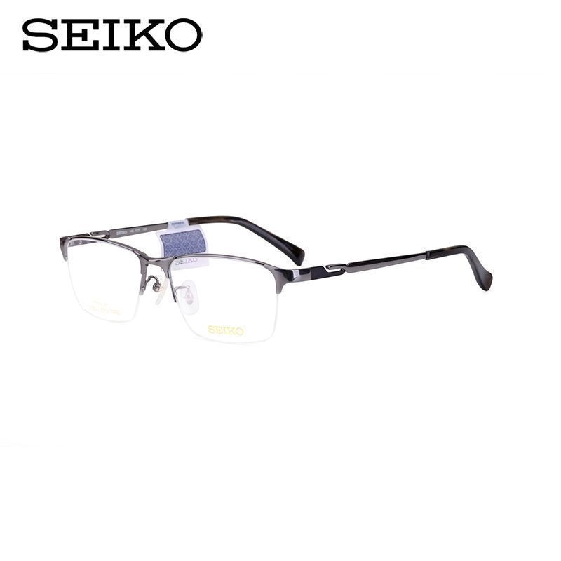 Seiko/精工眼镜框纯钛商务男款HC1025时尚半框眼镜架配近视眼镜