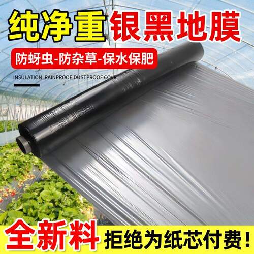 银黑双色地膜净重地膜加厚防虫反光除草保温地膜薄膜大棚种植专用