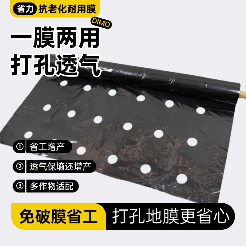 打孔黑地膜羊肚菌防草膜辣椒莴笋药材保温农用塑料膜种植大蒜保湿