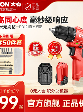 大有无刷手电钻DD121家用锂电钻电池充电手钻电转电动螺丝刀5208