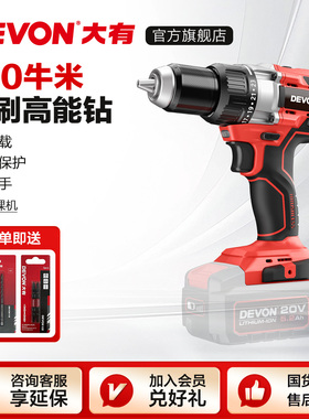 大有120牛无刷锂电钻多功能冲击钻手持充电手电钻电动螺丝刀5282